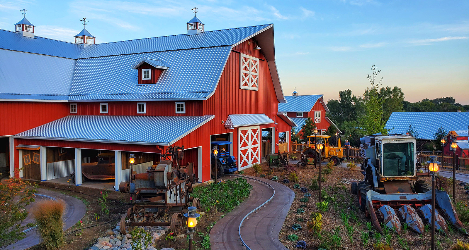 barn and farm scene